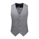Herre elegant vest med knapper og lommer samt brystlomme Enfarvet selskabsvest Forskellige farver Formelt design Polyester 11