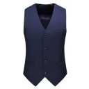 Herre elegant vest med knapper og lommer samt brystlomme Enfarvet selskabsvest Forskellige farver Formelt design Polyester 8