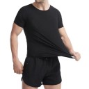 Herre fedtforbrændende T-shirt sort kompressions-T-shirt til kropsformning fitness-T-shirt til sved slankende termisk T-shirt til vægttab 2