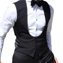 Herre formel vest med knapper polyester rayon sort bryllupsvest til jakkesæt, formelle begivenheder og festlige lejligheder 2