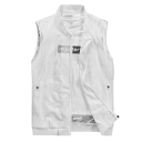 Herre halvtransparent vest med lynlås lommer polyester sort til sport, fritidsaktiviteter og daglig brug i varmere vejr 3