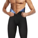 Herre højtaljede shapewear-bukser, sorte termokompressionsbukser, fedtforbrændende fitness-slankebukser med hægtelukning 3