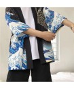 Herre kimono cardigan med print 8
