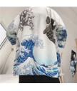 Herre kimono cardigan med print 9