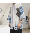 Herre kimono cardigan med print 10