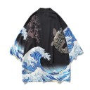 Herre kimono cardigan med print 16