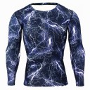 Herre kompressions T-shirt Galaxy med lange ærmer J1471 4