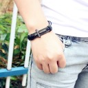 Herre læderarmbånd med kors 1