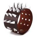 Herre læderarmbånd med pigge H331 5