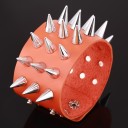 Herre læderarmbånd med pigge H331 4