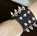 Herre læderarmbånd med pigge 4