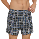 Herre pyjamas korte ternede shorts bomuld elastisk talje løs pasform let åndbar behagelig søvn hjemmebrug 2
