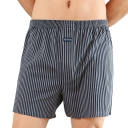 Herre pyjamas shorts med stribet mønster elastisk talje bomuld behagelig hjemmebrug søvn og afslapning 5