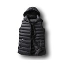 Herre quiltet vest med hætte 2