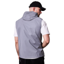 Herre refleksvest med lynlås og lynlåslommer polyester grå til løb, cykling, vandreture og daglige udendørs aktiviteter 6