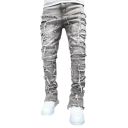 Herre ripped ensfarvede jeans med lommer, denim, moderne stil til hverdagsbrug 8