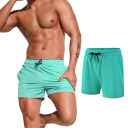 Herre shorts badebukser Ensfarvede Med snor Med lommer Nylon Spandex Hurtigttørrende Sommer badebukser til vandet 6