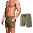 Herre shorts badebukser Ensfarvede Med snor Med lommer Nylon Spandex Hurtigttørrende Sommer badebukser til vandet 8