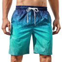 Herre shorts badebukser Regnbue design Bladtryk Snøre i taljen Hurtigttørrende polyester Lettere materiale Sommer strand pool 3
