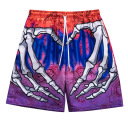 Herre shorts badetøj Med snøre Regnbue med tryk af skelet hænder og hjerte Polyester Spandex Hurtigttørrende Elastisk 7