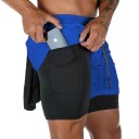 Herre sommer sportshorts med dobbelt lag, hurtigttørrende strandshorts til løb og fitness, åndbare, lette shorts med foring 4