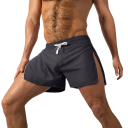 Herre sommer sportsshorts Hurtigtørrende Åndbar Svedtransporterende Snøre Lynlås i siden Let materiale til træning og fritid 10