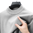 Herre sweater med rullekrave Enfarvet strikket sweater med O-hals Lange ærmer Elegant vinter efterårs sweater Polyester Forskellige farver 15
