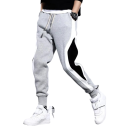 Herre sweatpants ensfarvede med striber, med lommer, med snøre, polyester, komfortabel pasform til sport og fritid 3