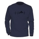Herre sweatshirt med hjerteslag 8