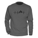 Herre sweatshirt med hjerteslag 10