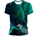 Herre-T-shirt med ulveprint T2081 11