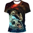 Herre-T-shirt med ulveprint T2081 12
