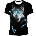 Herre-T-shirt med ulveprint T2081 14