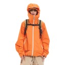 Herre vandtæt og vindafvisende jakke med hætte og høj krave med lynlås og sidelommer med lynlås og løs pasform 1