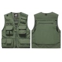 Herre vest med flere lommer og lynlås i polyester til fiskeri, vandreture, fotografering og udendørs aktiviteter 9