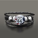 Herrearmbånd med Route 66-motiv 5
