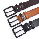 Herrebælte i PU-læder 120 x 3,8 cm Med metalspænde Elegant modetilbehør til jeans og jakkesæt Justerbart bælte til mænd 3