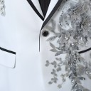 Herrejakke med 3D sølvfarvede blomster J2670 5