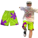 Herren Badeshorts Polyester Einfarbig Blumenmuster Mit Kordelzug Sommerbadehose Für Strand Pool Urlaub 2