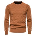 Herren Baumwollpullover mit langen Ärmeln und Rundhalsausschnitt Einfarbiger Strickpullover Elegante Freizeitmode Herbst- und Winterbekleidung 12