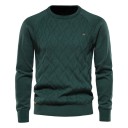 Herren Baumwollpullover mit langen Ärmeln und Rundhalsausschnitt Einfarbiger Strickpullover Elegante Freizeitmode Herbst- und Winterbekleidung 13
