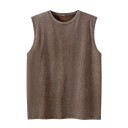 Herren Baumwolltanktop Einfarbiges Design Rundhalsausschnitt Bequemer gerader Schnitt Atmungsaktives Material Für Sport und Freizeit 6