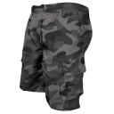 Herren-Cargo-Shorts im Camouflage-Look für den Außenbereich, knielang, lockere Passform, mehrere Taschen, elastischer Bund, strapazierfähige Shorts für Wandern und Camping in der Natur 1