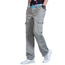 Herren-Cargohose aus Baumwolle Sommer-Arbeits-Freizeithose mit Taschen Bequeme Passform Frühlings-Outdoorhose Leichtes Material 2