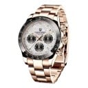 Herren Chronograph Uhren mit Datum und Tachymeter Leuchtende Indizes Wasserdicht 100 m Gehäuse 40 mm Saphirglas Edelstahl Edelstahlarmband 12