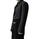 Herren Crop Top Sakko aus Polyester Modernes kurzes Sakko für Männer ohne Verschluss mit Taschen Einfarbig unregelmäßiges stylisches Sakko in verschiedenen Farben 3