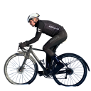 Herren Fahrradhosen mit Trägern lang elastisch Polyester Nylon Polyethersulfan schwarz für Straßen- und Freizeitradfahren 2