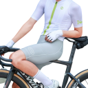 Herren Fahrradhosen mit Trägern und Netzoberteil aus Elasthan Polyester ergonomischer Schnitt für das Radfahren 4