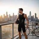 Herren Fahrradsatz Trägershirt ohne Ärmel und Shorts Reißverschluss vorne Elastisches Material 80 % Polyester und 20 % Spandex 8