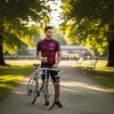 Herren Fahrradsatz Trikot mit kurzen Ärmeln und Latzshorts mit Polster 90 % Polyester und 10 % Lycra Weinrot Trikot und schwarze Shorts 6